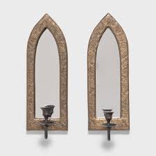 Pair Of Mirrored Candle Sconces With