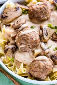 easy meatball stroganoff with mushrooms