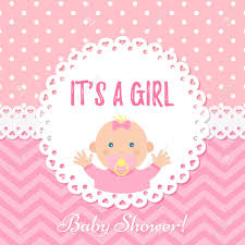 Baby Girl Card Baby Shower Girl Design Cute Pink Banner Vector