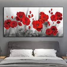 Red Poppies Flower Canvas Painting