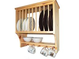 Kitchen Plate Rack With Hooks Pegs