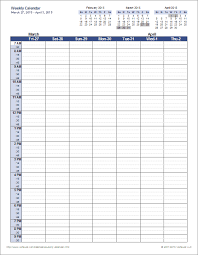 weekly calendar template for excel
