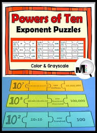 Powers Of Ten Math Exponent Puzzles Math Properties Of
