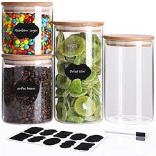 Photos of the kitchen canister sets storage ideas. Tiangr Glass Food Storage Jar 4 Pc Set Airtight Food Container With Lid Kitchen Canisters Set For Coffee Bean Sugar Cooki