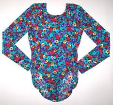Details About Nwt New Gk Elite Leotard Leo Silky Colorful Flowers Long Sleeve Cute Women As S