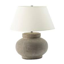Gray Cement Base Outdoor Table Lamp