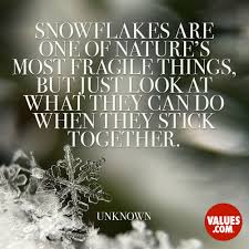 Some cute snowflakes quotes are a perfect infusion of intricacy and individuality. Snowflakes Are One Of Nature S Most Fragile Things But Just Look At What They Can Do When They Stick Together Unknown Passiton Com