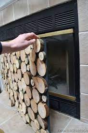 Faux Stacked Log Fireplace Screen Diy
