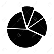 Pie Chart Diagram Vector Icon Black And White Graphic Illustration