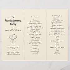 Blush Tri Fold Two Hearts Wedding Program Template