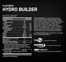 platinum hydrobuilder optimum nutrition