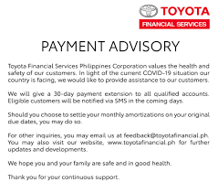 Find toyota financial services pay bill now. Toyota Financial Services Toyota Motor Philippines Facebook