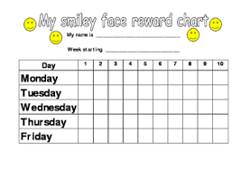 Smiley Reward Chart 5 Days By Rachel Barker Teachers Pay