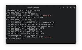 zip a folder in ubuntu command line