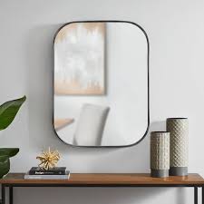 Medium Rectangle Black Modern Mirror