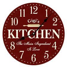 Kitchen Clock Personalized Red Clock