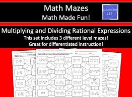 Dividing Rational Expressions Math Maze