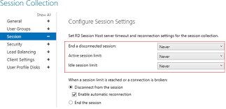 configuring rdp rds sessions limits