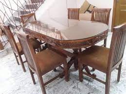 Wooden Oval 6 Seater Dining Table With