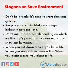 save environment slogans unique and