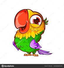 cartoon cute parrot stock vector by