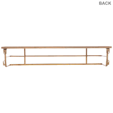 wood wall shelf with gold bars hobby