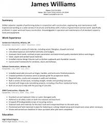 Carpenter Job Description Forme Construction For Resume