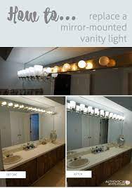 light fixture on a vanity mirror