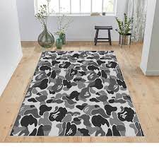 black bape rug black and gray rug