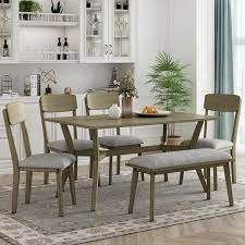Dining Table Set With Gray Cushion