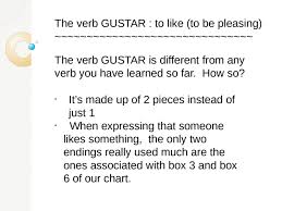 The Verb Gustar To Like To Be Pleasing