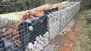 Retaining Wall With Gabion Baskets