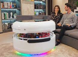 Multifunctional coffee tea table refrigerator with high quality. Space Age Coffee Table Has Built In Fridge Speakers Sound Vision