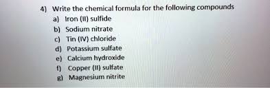 sodium nitrate c tin iv chloride