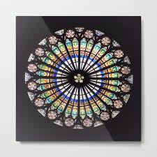 Stained Glass Cathedral Rosette Metal
