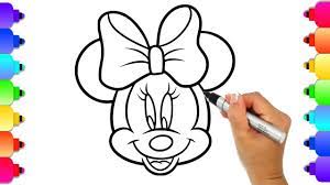 minnie mouse coloring page draw and