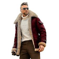 Men S Vintage Jacket Fur Leather Warm