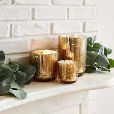 Mercury Glass Fluted Candles Balsam