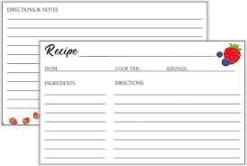 free 3x5 recipe card templates