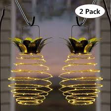 2 pieces outdoor solar pineapple lights