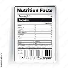 nutrition facts label with barcode