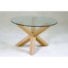 Dining Kitchen Table Solid Oak Clear Glass