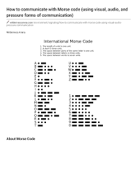 How To Communicate With Morse Code