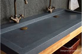 granite stone double bathroom sink
