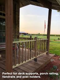 If all the railing is tied back to the house and there are no unsupported runs, it. Eapele 4x4 Wood Fence Post Anchor Base 13ga Thick Steel And Black Powder Coated Come With Wood Screws And Concrete Anchors Amazon Com Industrial Scientific