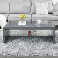 Momo High Gloss Coffee Table In Grey