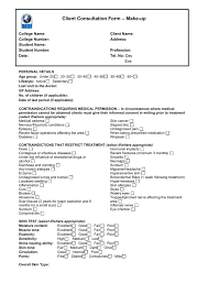 make up client consultation form