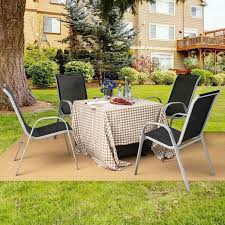 4 Pieces Stackable Patio Dining Chairs