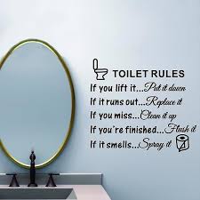 Toilet Rules Wall Decal Removable