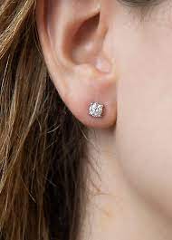 lab created diamond stud earrings 5mm